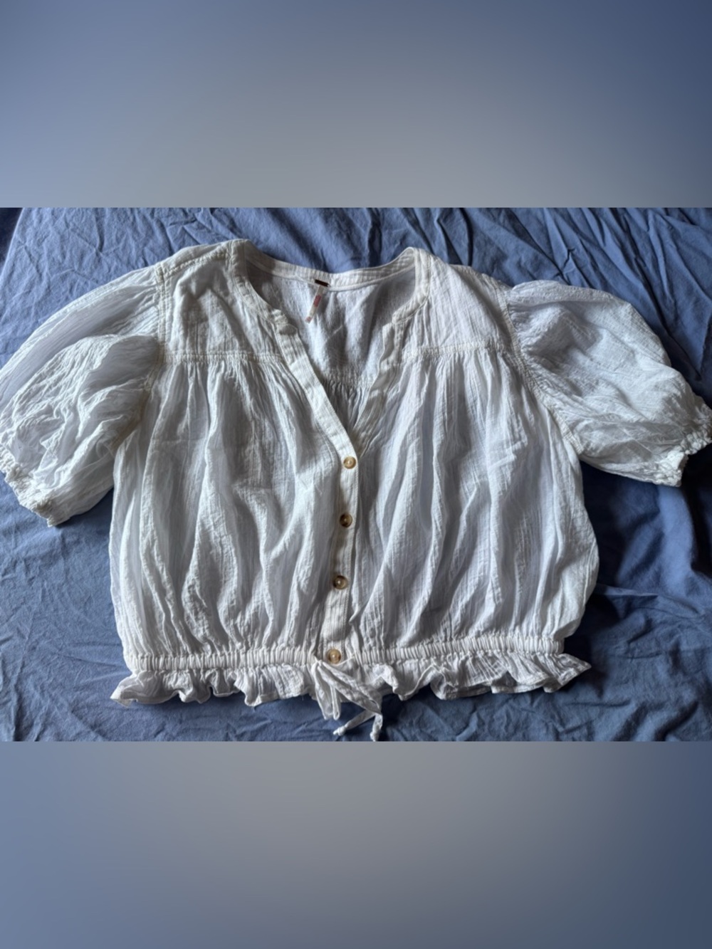 Free people White Button-Front Peasant Blouse
